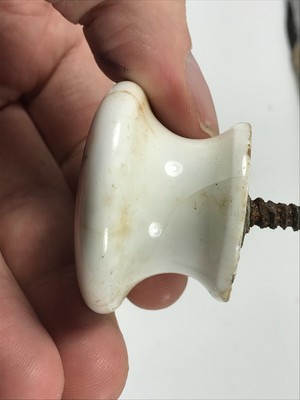 Antique Porcelain Hand-Painted Flower Drawer Pull