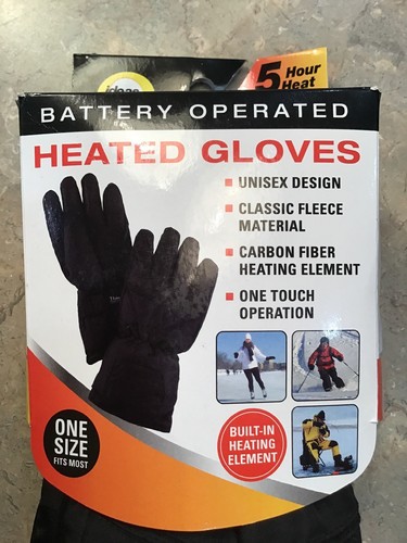 Ideas In Motion Battery Operated Heated Gloves - Black - One Size - Unisex New