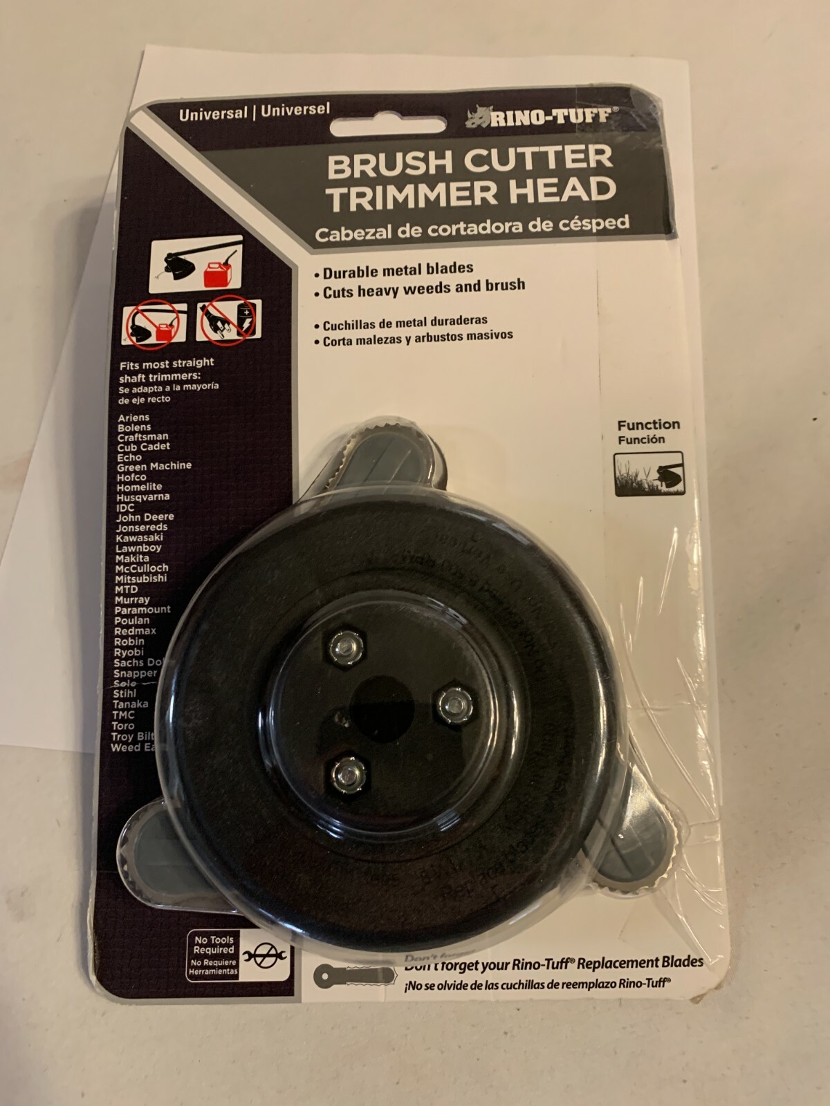 (1)Rino-Tuff 3-Blade Brush Cutter Universal Trimmer Head for Gas Trimmers