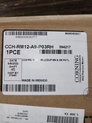 *New! Corning CCH-CP12-A9-P03RH Panel Pigtail LC SM Duplex 12 Fiber OS2 3 Meters