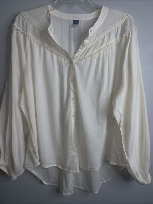 Old Navy Womens Blouse Medium Nwt Loose Neutral lightweight thin