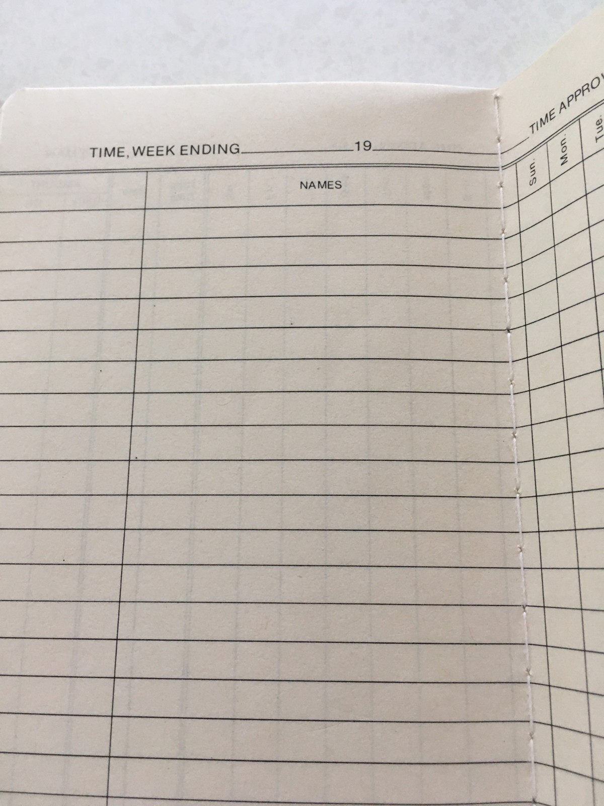 Wilson Jones Weekly Time Book S802 / Two page form