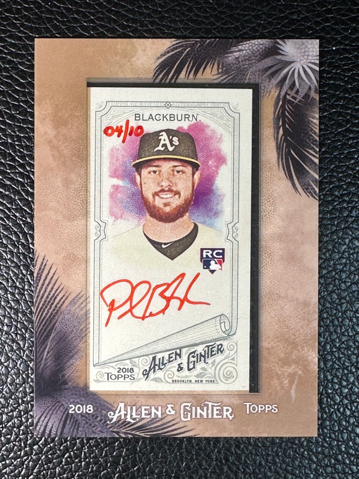 2018 Topps Allen & Ginter Mini Red Ink Paul Blackburn 4/10 Auto RC Rookie