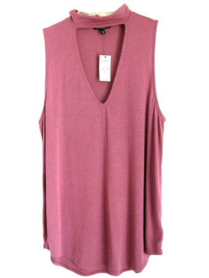 Express Womens Sleeveless V Neck Tunic Vest Purple Popover Size Medium NWT