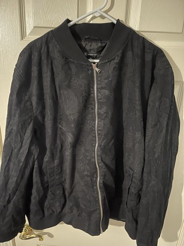 Men's INC International Concepts 3XL Full-Zip Black Paisley