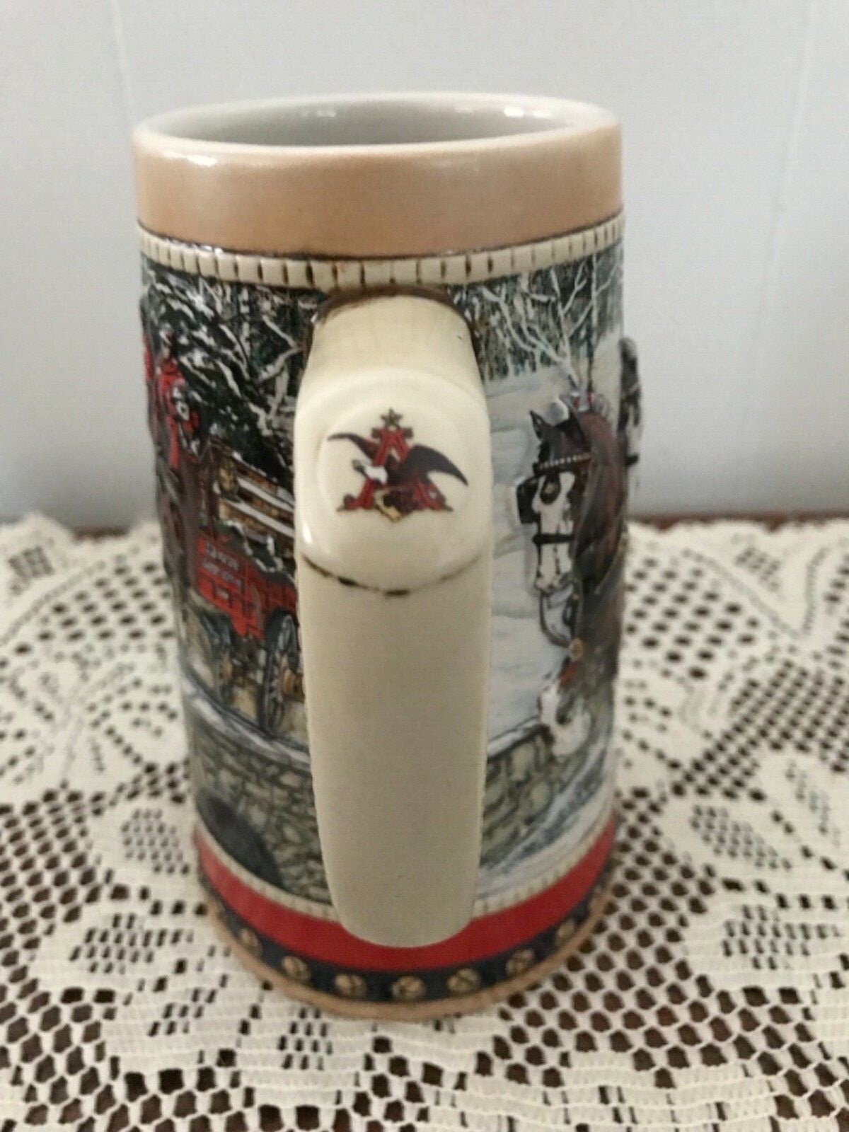 VINTAGE 1988 BUDWEISER BEER STEIN MUG COLLECTIBLES CLYDSDALES ANHEUSER BUSCH