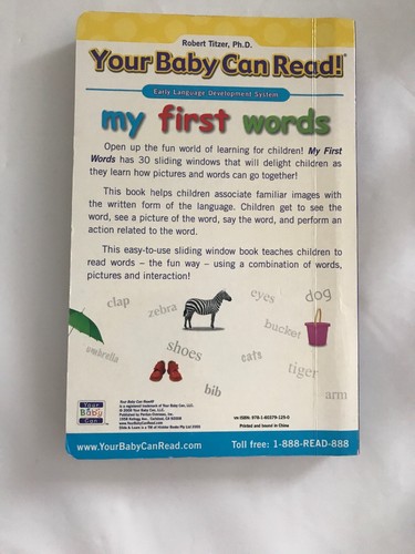 YOUR BABY CAN READ! Learning Program Robert Titzer MY FIRST WORDS Slide & Learn