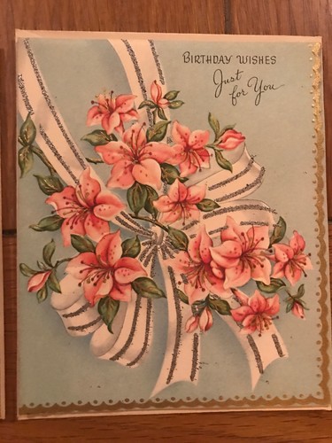 Vintage Birthday Cards Floral 1950’s