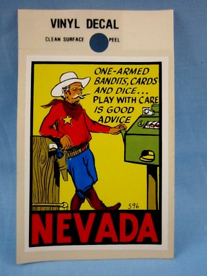 Las Vegas Nevada Bandit vintage looking 1960/'s travel Decal bumper sticker