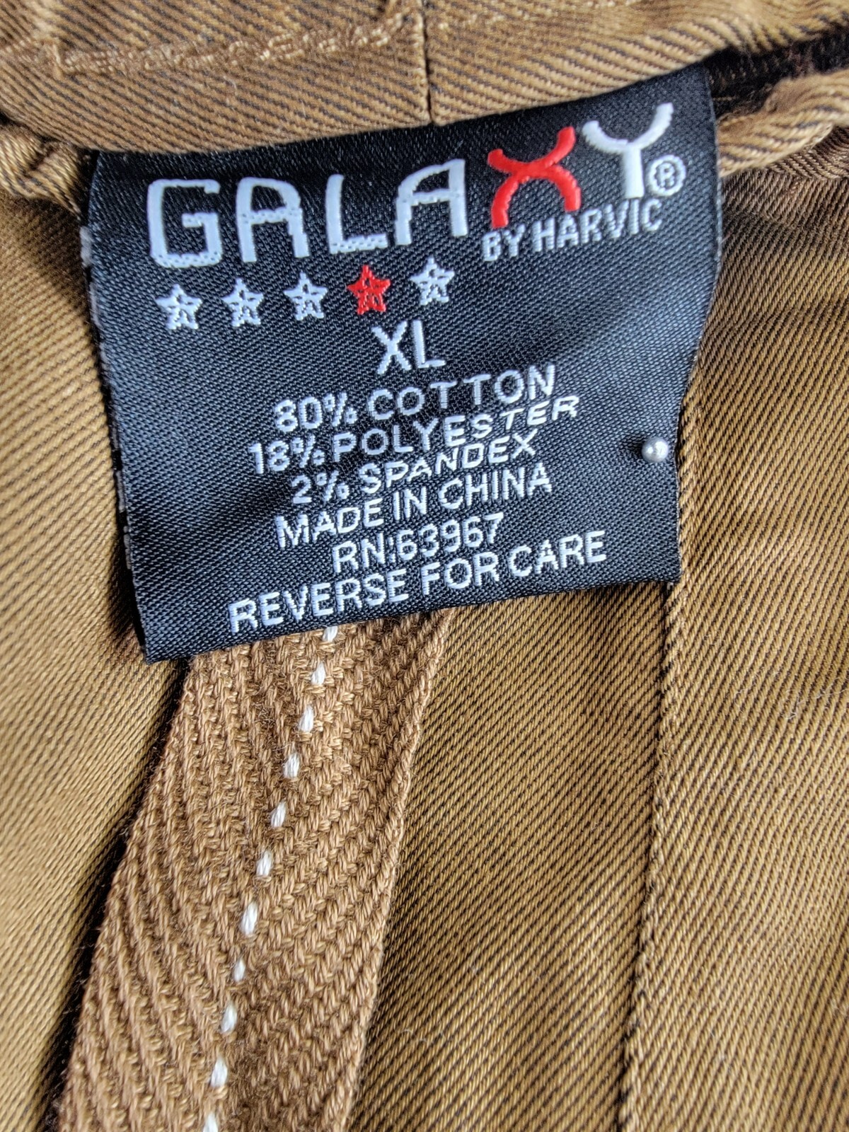 Galaxy By Harvic Basic Stretch Twill Joggers Men's XL Timber Drawstring Waist - Picture 9 of 15