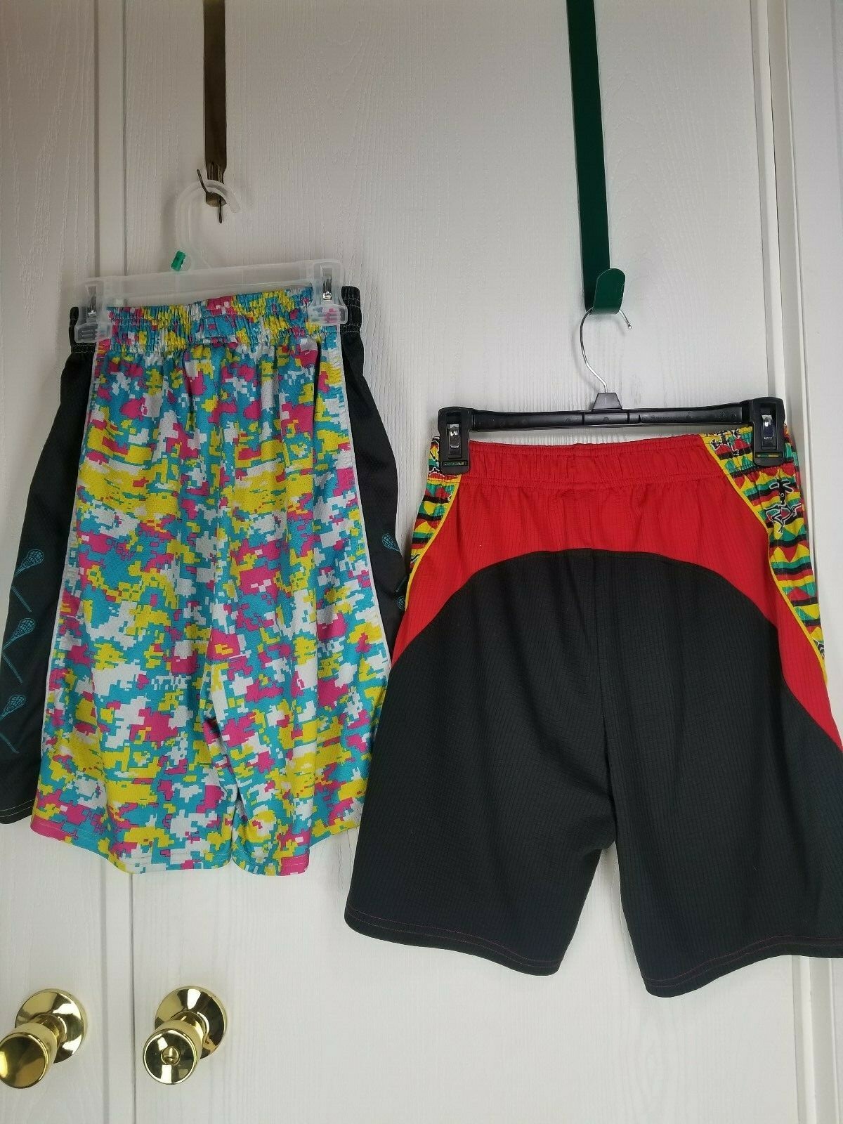 Flow Society Lacrosse Gear Shorts Boys Kids M Youth w/ Slide Pockets Lot of 2