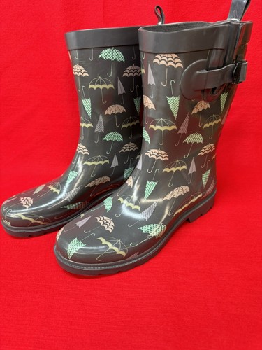 Capelli Umbrellas Grey mid-calf rubber Rain Boot Size 9