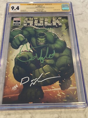 Hulk #1 (Marvel 2022) Hypno Variant CGC Signed X3 Mark Ruffalo Ryan Ottley ++
