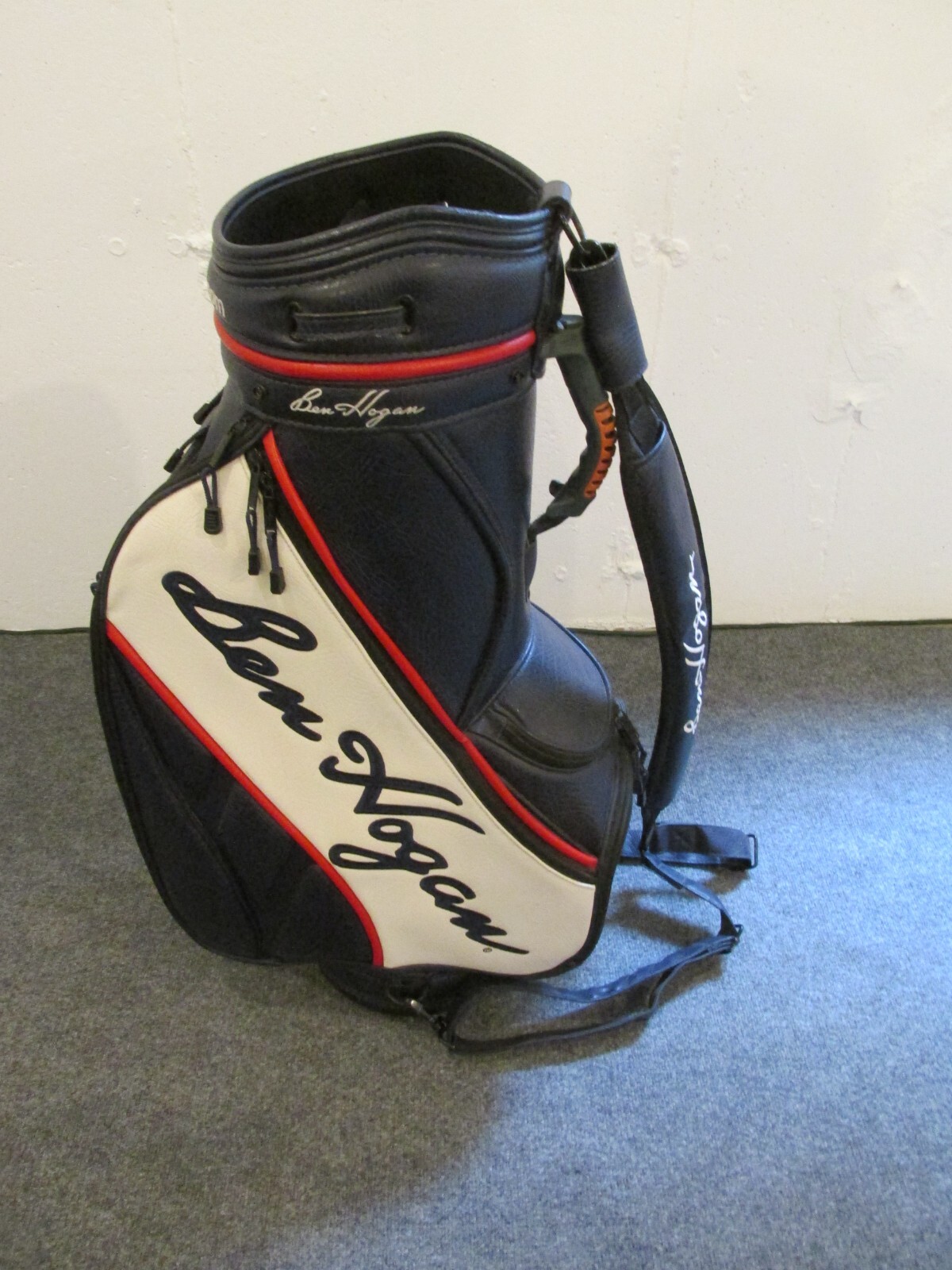 Vintage Ben Hogan Tour Staff Bag, 6 Way Divider, Red White Blue, Good Condition