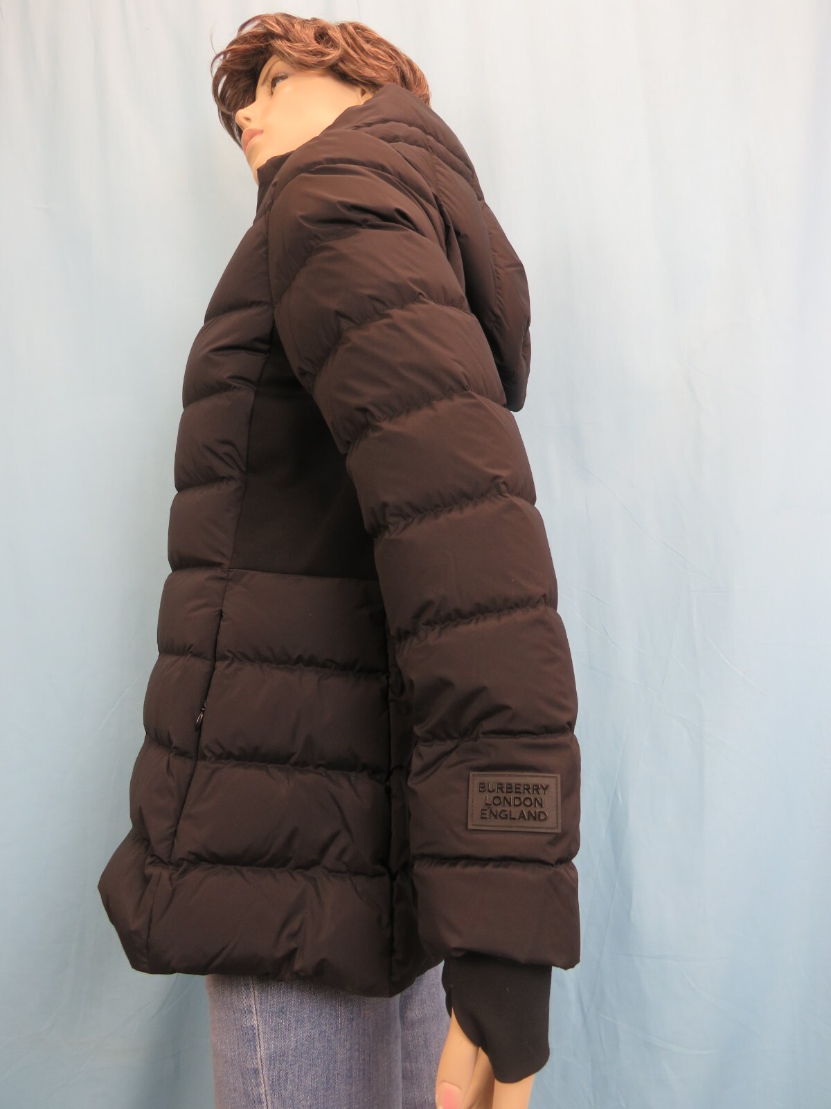 Pre-owned Burberry $1350  Newbridge Black Hooded Quilted Down Short Parka Puffer Coat S