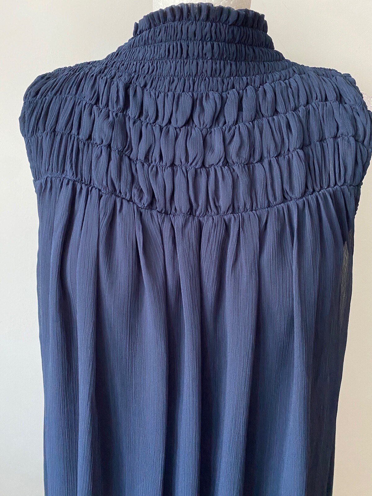 Coco Blanco High Neck Smock Dress S, M, L Chiffon Lined - Picture 9 of 12