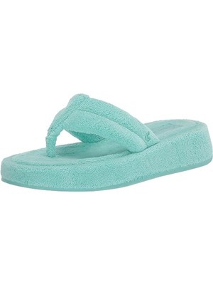 

CIRCUS NY Womens Bali Blue Terry Aqua Laina Toe Wedge Slip On Thong Sandals, I1047F1
