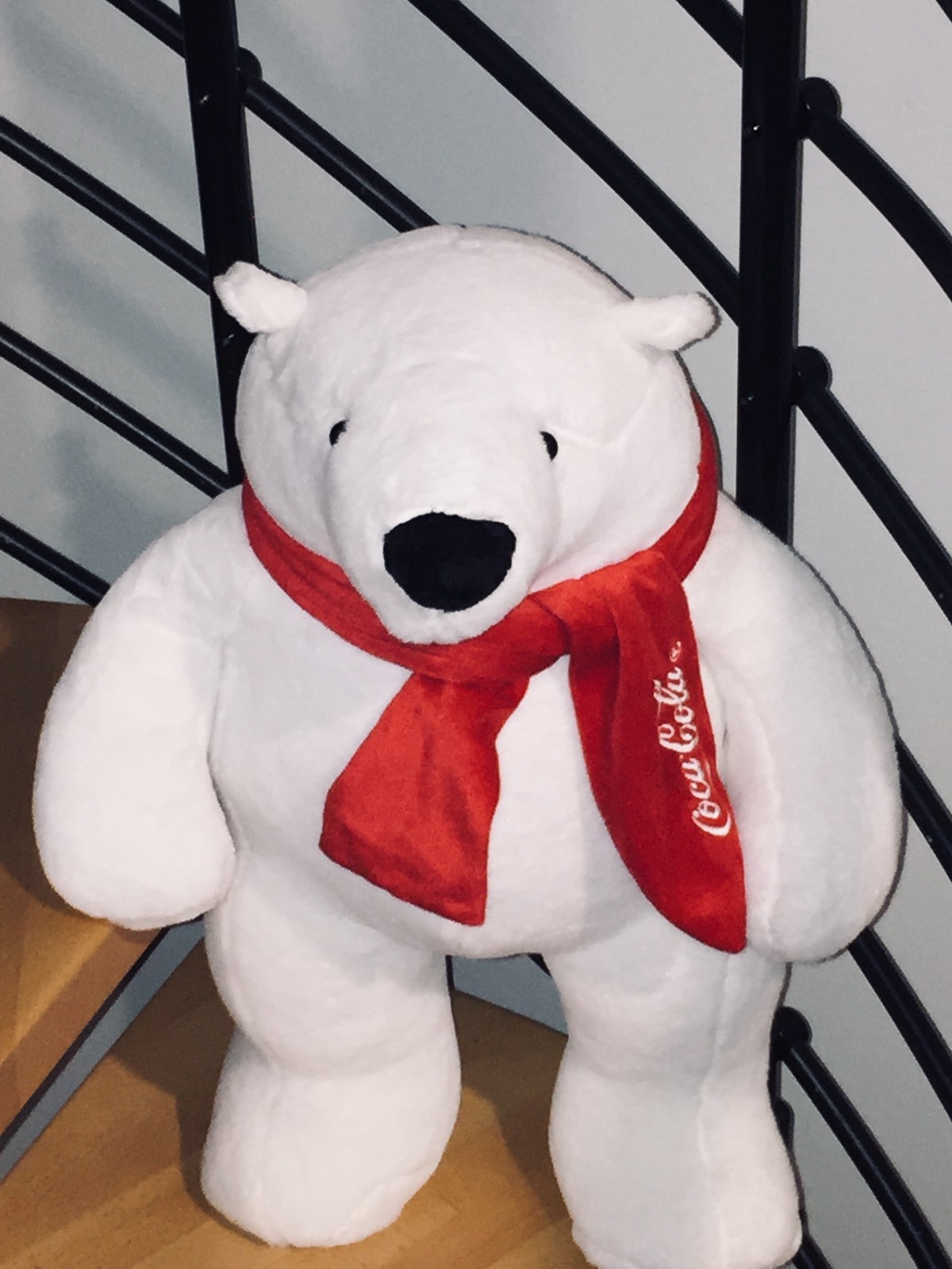 My Valentine Coca Cola Plush Stuffed Standing Bear W/ Red Scarf 21