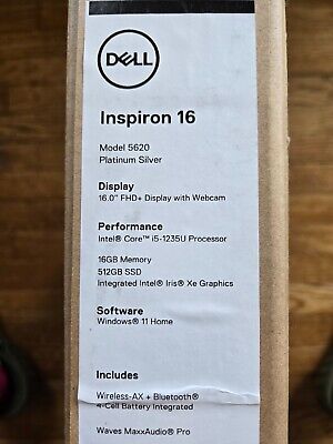 Brand New Dell Inspiron 16 5620  Intel i5-1235U 512GB SSD 16GB RAM Win 11 Home