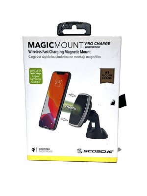 SCOSCHE MagicMount PRO CHARGE Window/Dash MagSafe Qi Wireless FAST Charge Mount