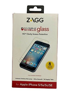 Zagg Invisible Shield HD Glass Screen Protection iPhone 5 iPhone 5s / 5c SE2016 