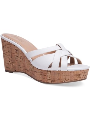 

THALIA SODI Womens White 1/2 Platform Jaylen Wedge Slide Sals 9,5 M, Белый, 10006719100