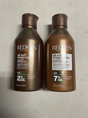 Redken All Soft MEGA Curls Shampoo & Conditioner 10.1 oz Set, Coily & Curly Hair