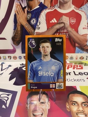 Topps Premier League 2026 Official Stickers Orange Numbered /25 Nick Pope