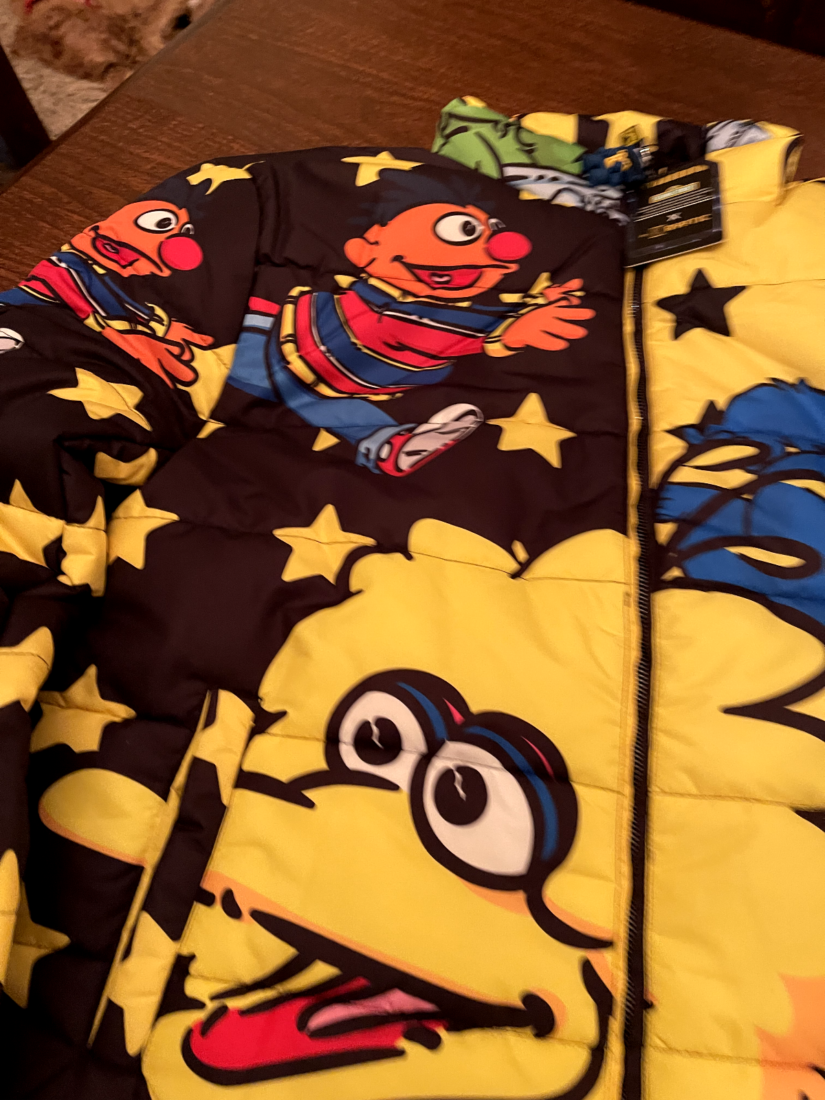 Pre-owned Sesame Street 3x Xxxl  Dekryptic Puffer Jacket Coat Elmo Bert Cookie Grover 3 In Multicolor