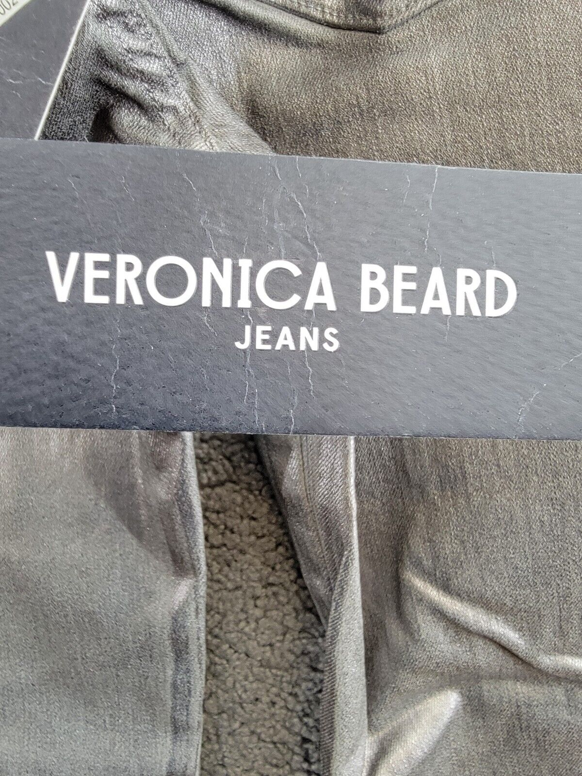 Veronica Beard Carson Coated Flared Ankle Jeans Women's 25 Light Gunmetal - Picture 17 of 18