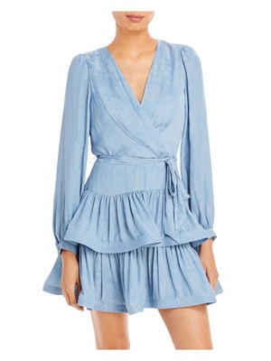 

BCBG MAXAZRIA Женская вечерняя мини-платье с длинным рукавом и вырезом на молнии на молнии