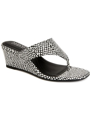 

ALFANI Женские черные сандалии на танкетке Andersonn с раздельным носком, размер 7,5 м, Черный, 10011905500