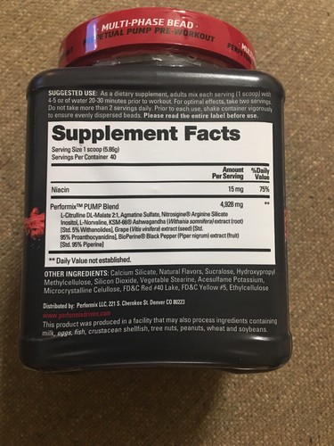 Performix Pump Stim Free Pre Workout Tangerine 40 Servings1-19