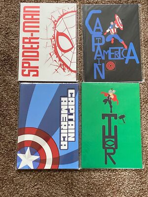 Marvel Set Of 4 Stitch Bound Notebook Wide Ruled Notebook 7X10'' 32 Sheets ea NEW
