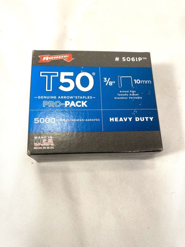 arrow T50 genuine staples pro pack 5000 count 3/8 " 10 mm # 5061P heavy duty USA