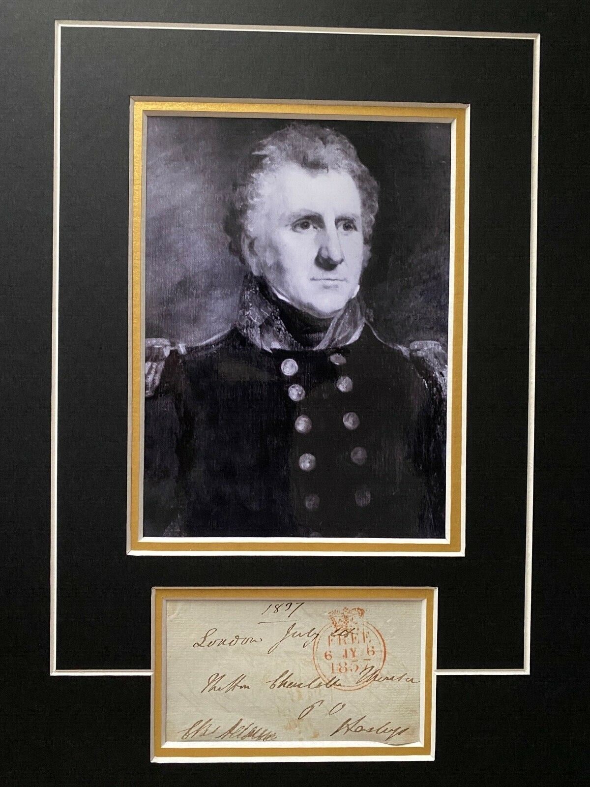 CHARLES ADAM - DISTINGUISHED NAVAL ADMIRAL - EXCELLENT SIGNED DISPLAY
