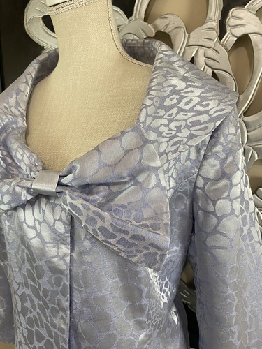 2 Pc Periwinkle Shawl Neck Jacket/skirt Animal Mother Bride Sz 14