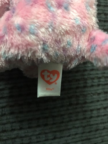 TY Beanie Boos ELLIE the Pink Elephant  Glitter Eyes 6 inch