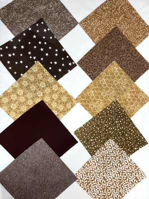 32 5'' Quilting Fabric Squares Quilting Charm Pack Pre Mocha Brown