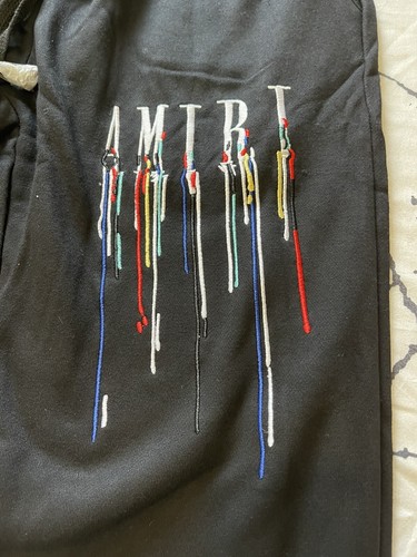 AMIRI AMIRI EMBROIDERED PAINT DRIP LOGO SWEATPANT / SIZE : MEDIUM