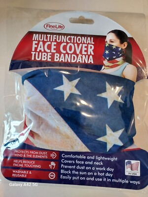 Multifunctional Face Cover Tube Scarf Bandana Headwear-Flag