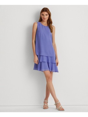

RALPH LAUREN Женское синее платье прямого кроя без рукавов выше колена с подкладкой на спине, Синий