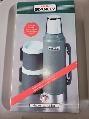  Aladdin Stanley Thermos 1 Quart Box 2 12oz Mugs New Vintage USA Made 1970's