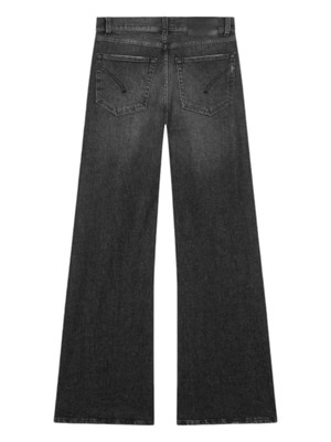 Pre-owned Dondup Woman Jeans A Zampa Nero 18258