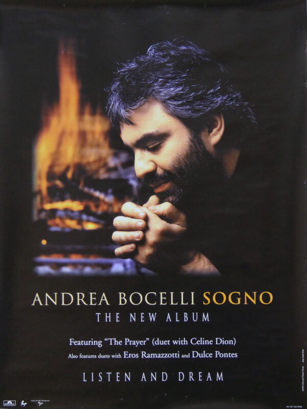 Andrea Bocelli 1999 Sogno Original Promo Poster