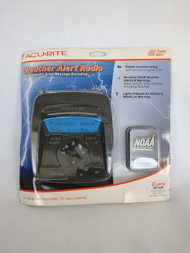 Acu-rite Weather Alert Radio With 4.5V AC Adapter Area Message Encoding Simple
