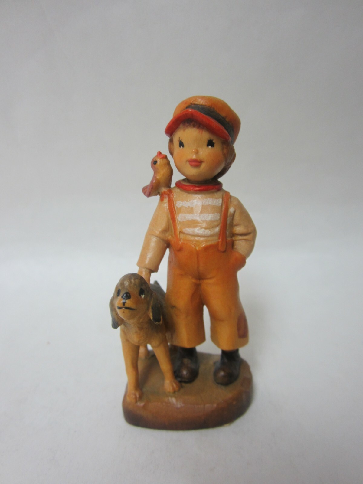 Anri Ferrandiz - High Hopes - Boy - Dog & Bird - Carved Wood 3