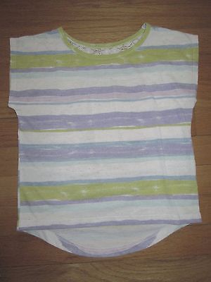 Girls Purple Yellow Lace Striped ARIZONA JEANS S/S Knit Top - Size SMALL 6/6X