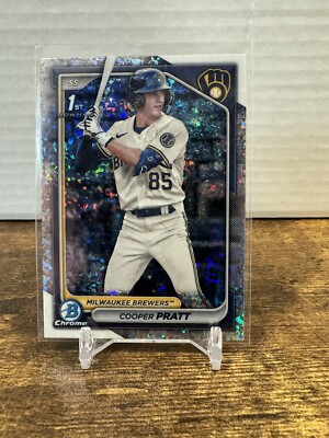2024 Bowman Chrome Cooper Pratt Mini Diamond Refractor 1st Prospect #137 Brewers