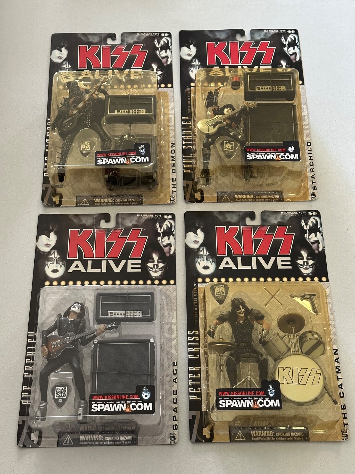 McFarlane Toys KISS ALIVE アクションフィギュア4体 McFarlane KISS ALIVE Set of 4 figures Gene Paul Ace Peter